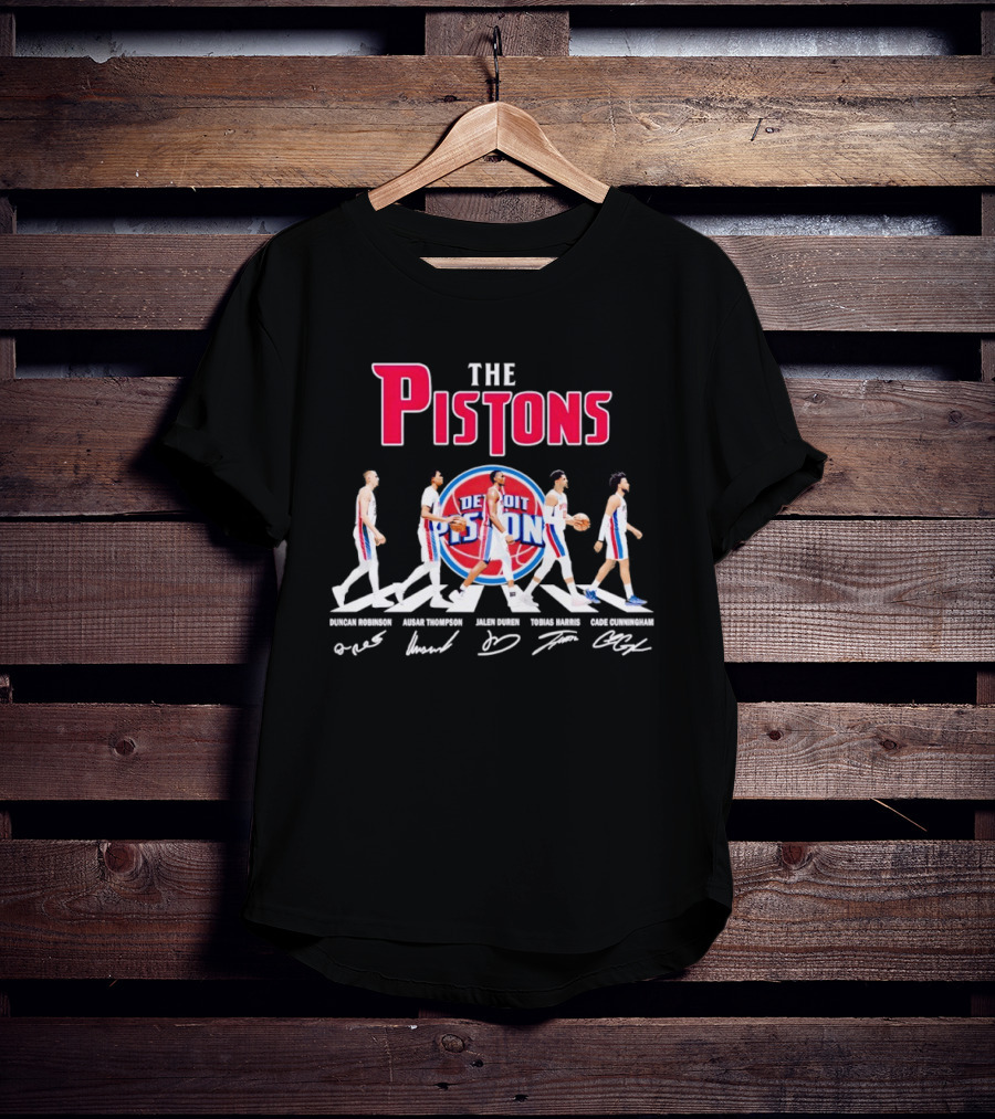 The Pistons Abbey Road Detroit Basketball Signatures T-Shirt