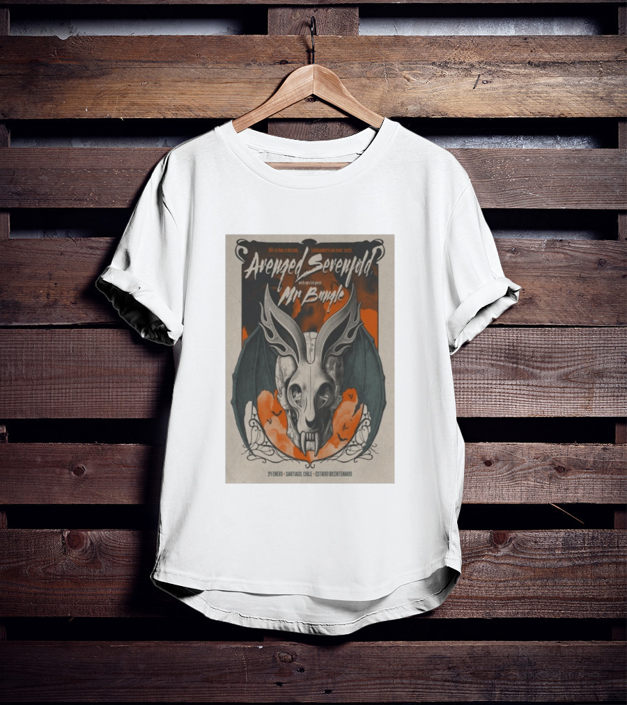 Avenged Sevenfold Life Is But A Dream Latin American Tour 2026 Santiago Chile Estadio Bicentenario 24 Enero Mr. Bungle T-Shirt