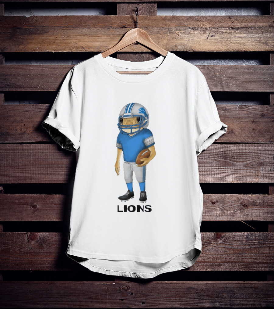 Bad Bunny Detroit Lions Football Player Concho Helmet T-Shirt