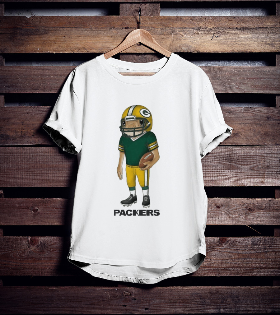 Bad Bunny Green Bay Packers Cartoon Helmet T-Shirt