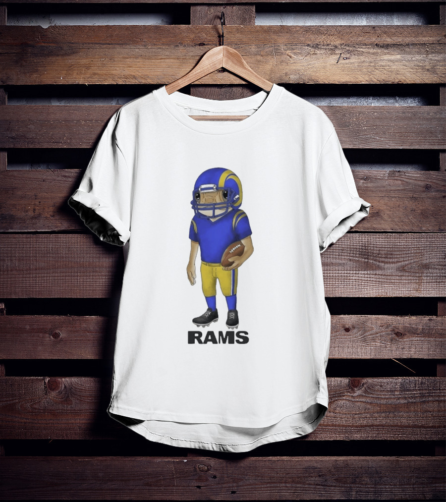Bad Bunny Los Angeles Rams Football Character With Concho Helmet T-Shirt
