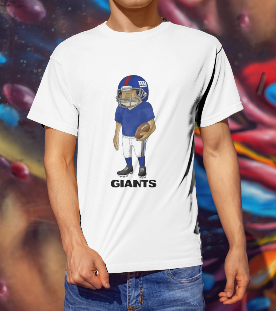 Bad Bunny New York Giants Football Character Concho Helmet Giants T-Shirt