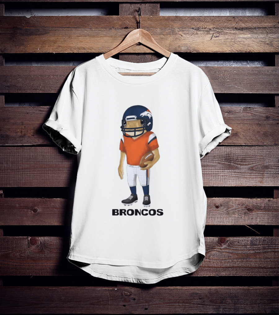 Bad Bunny X Denver Broncos Concho Collaboration Football Player T-Shirt