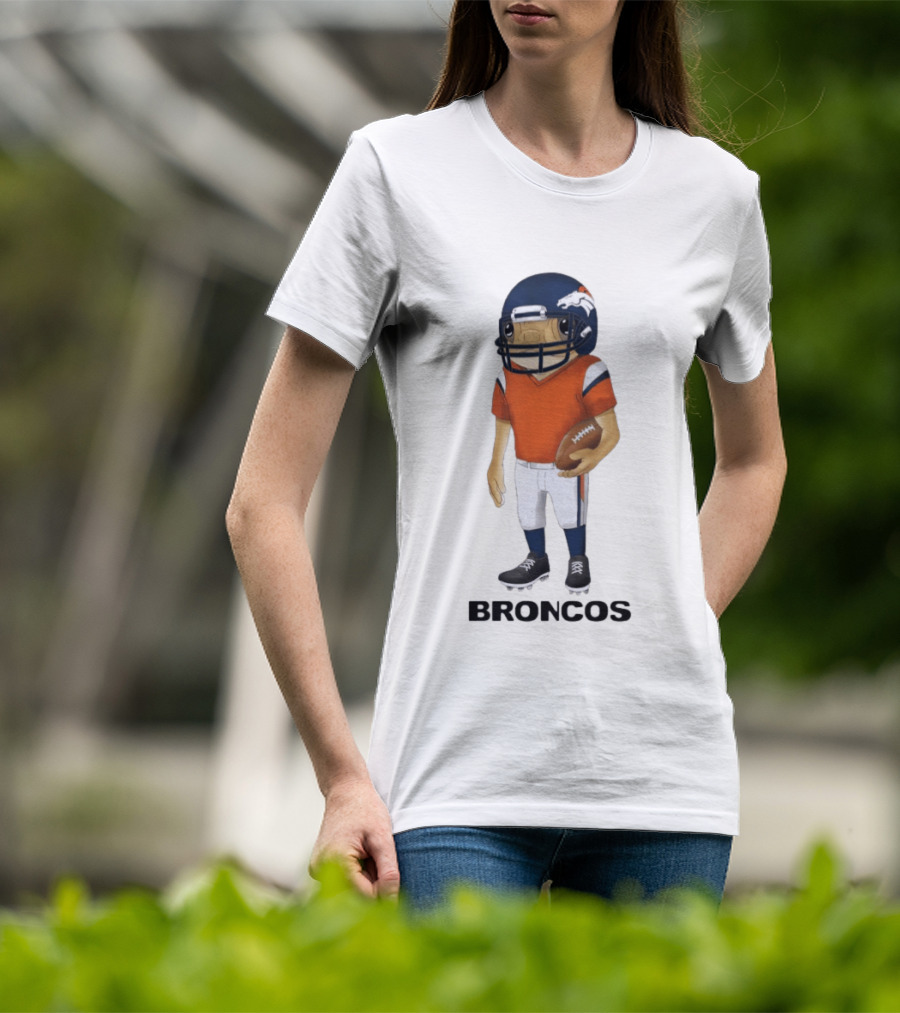 Bad Bunny X Denver Broncos Concho Collaboration Football Player T-Shirt