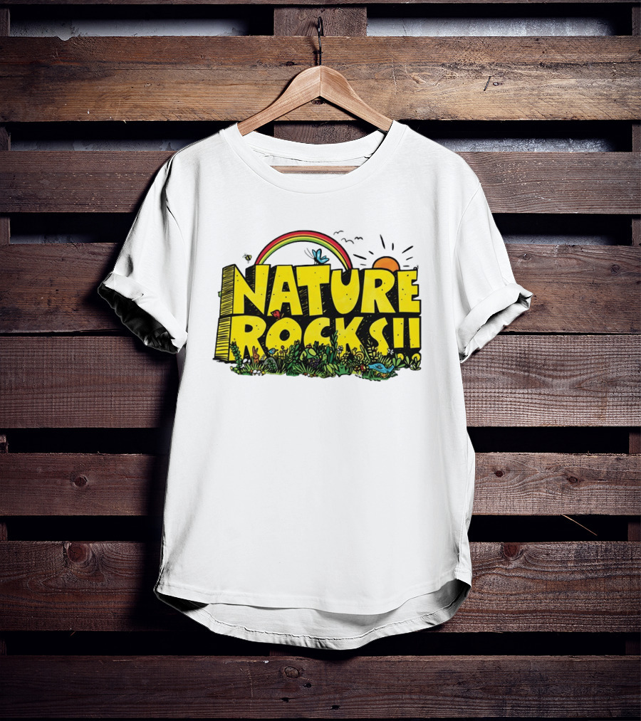 Nature Rocks Rainbow Sun Animals Plants T-Shirt