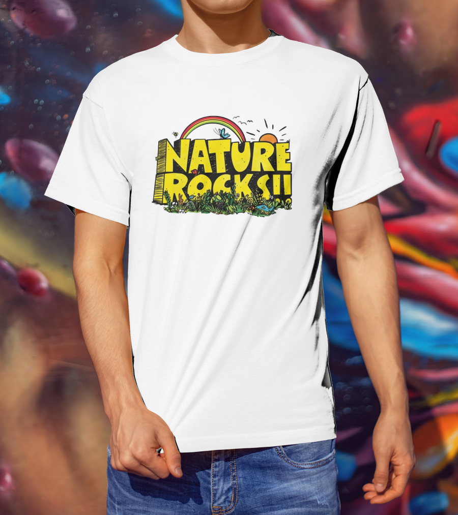 Nature Rocks Rainbow Sun Animals Plants T-Shirt