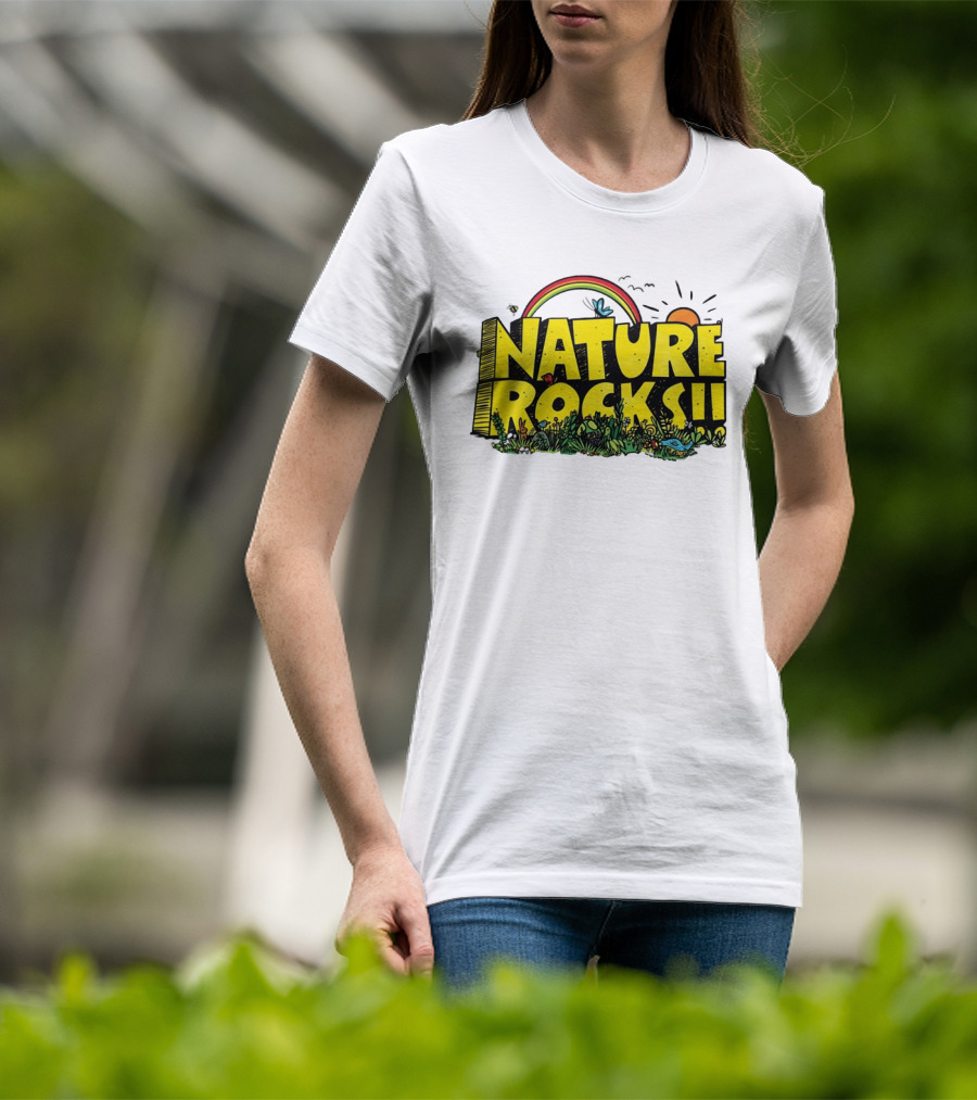 Nature Rocks Rainbow Sun Animals Plants T-Shirt