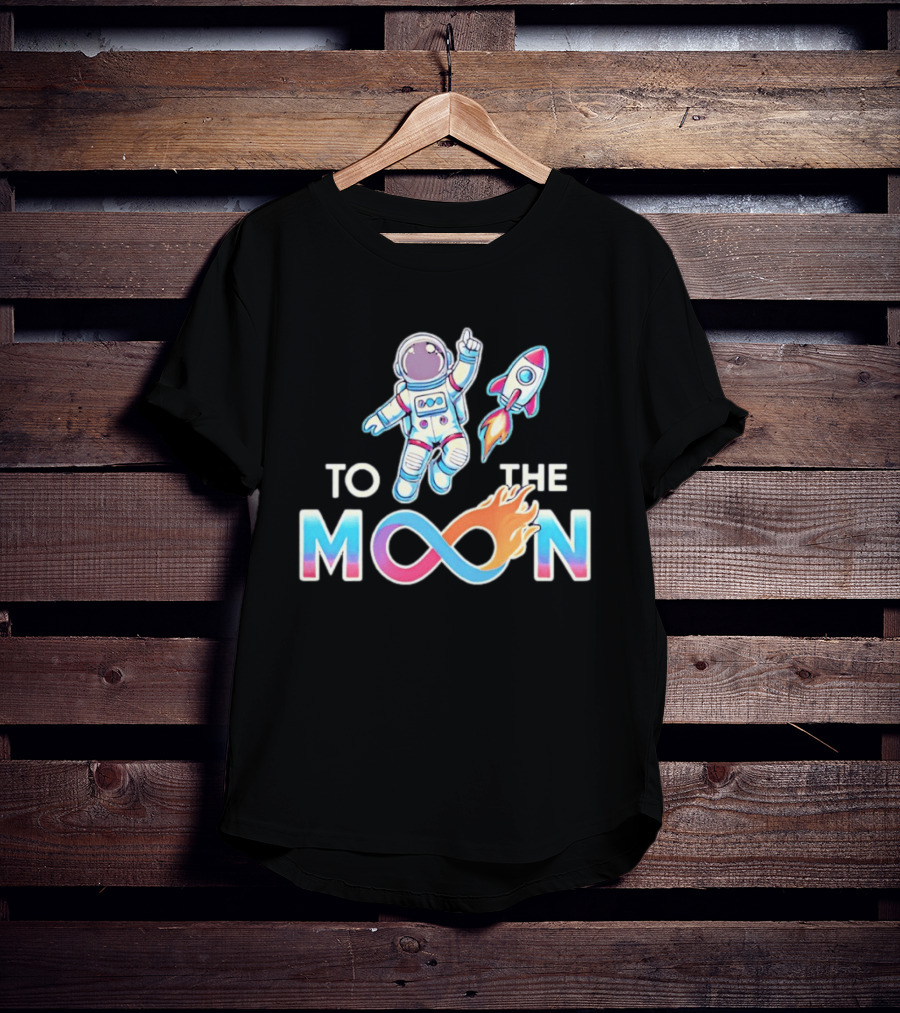 Astronaut Infinity Journey To The Moon With Rocket Flame T-Shirt