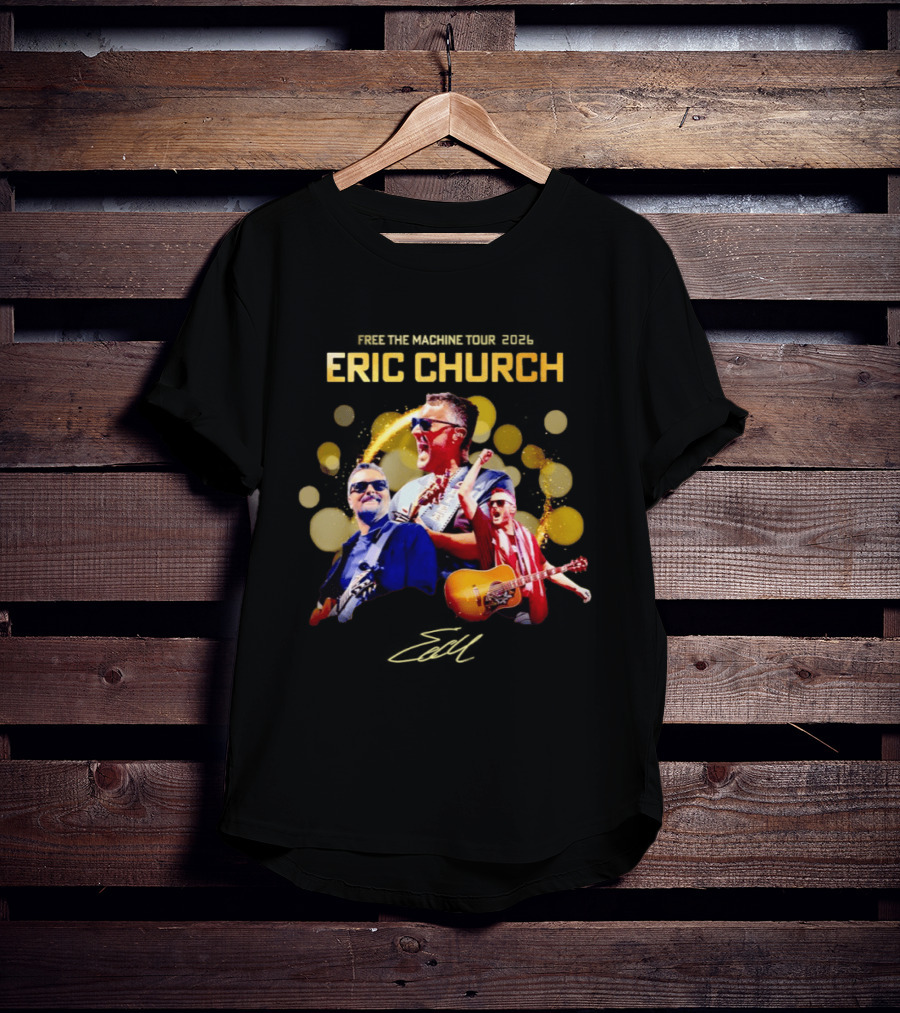 Eric Church Free The Machine Tour 2026 Live Concert Photography Explosion T-Shirt