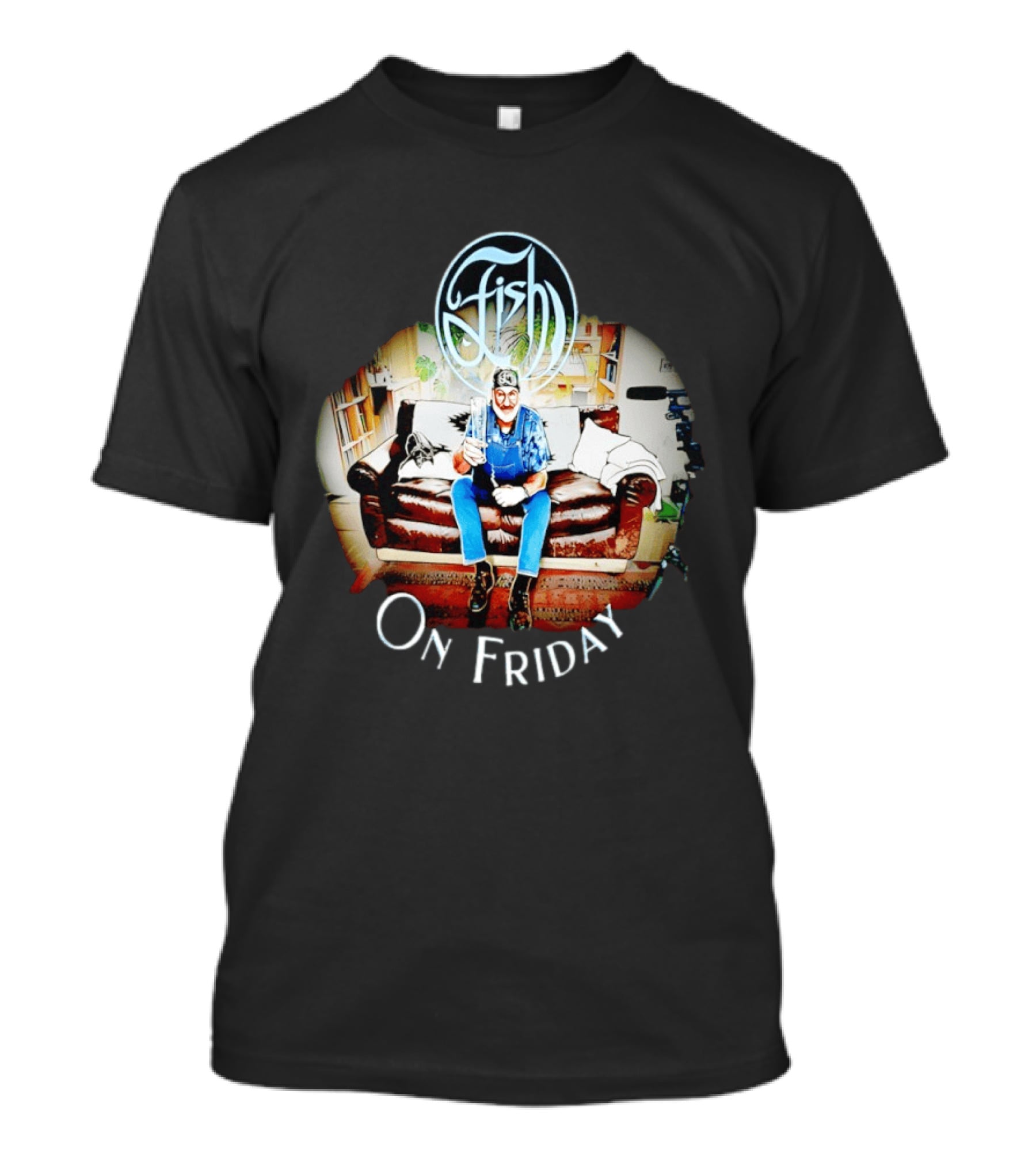 Fish Derek William Dick On Friday Sofa Scene T-Shirt