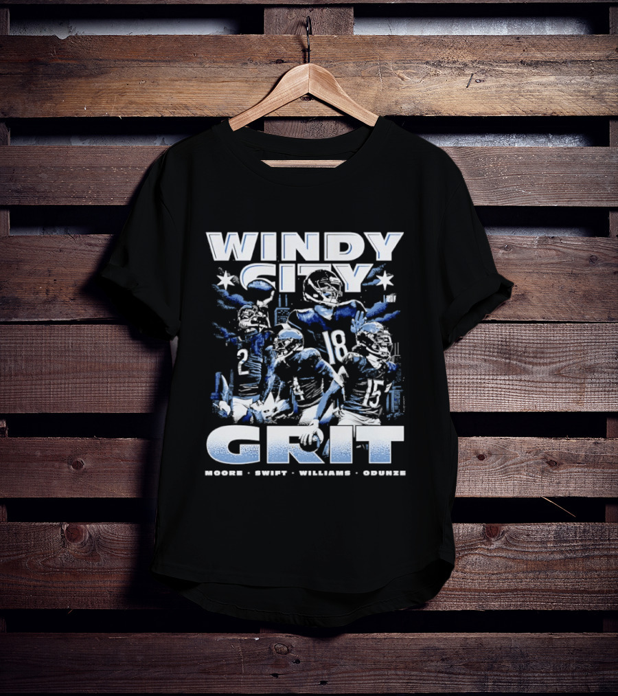 Windy City Grit Moore Swift Williams Odunze Chicago Legends T-Shirt