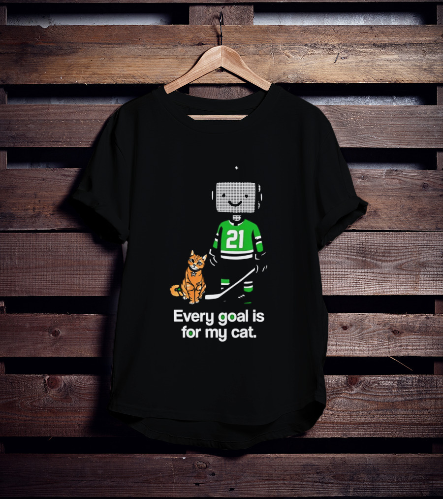 Jason Robertson 21 Dallas Stars Hockey Every Goal Is For My Cat T-Shirt
