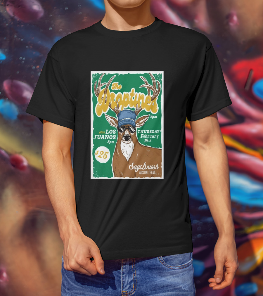 The Droptines Sagebrush Austin Texas Concert February 19 Plus Los Juanos 2026 T-Shirt