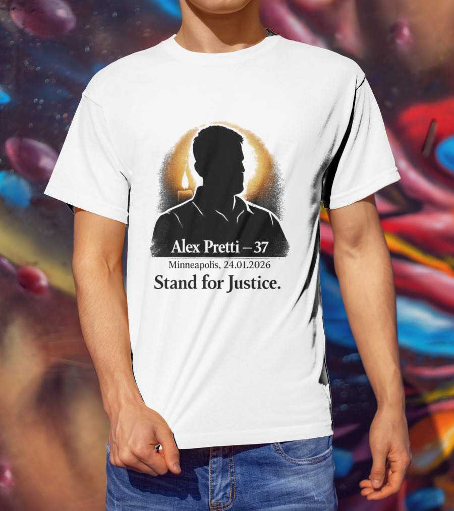 Alex Pretti 37 Minneapolis 24.01.2026 Stand For Justice Candle T-Shirt
