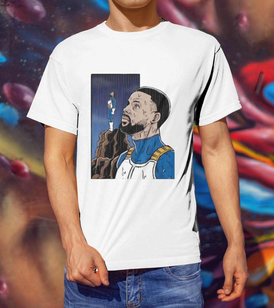 Dragon Ball Z Stephen Curry Vegeta Rainy Day Crossover T-Shirt