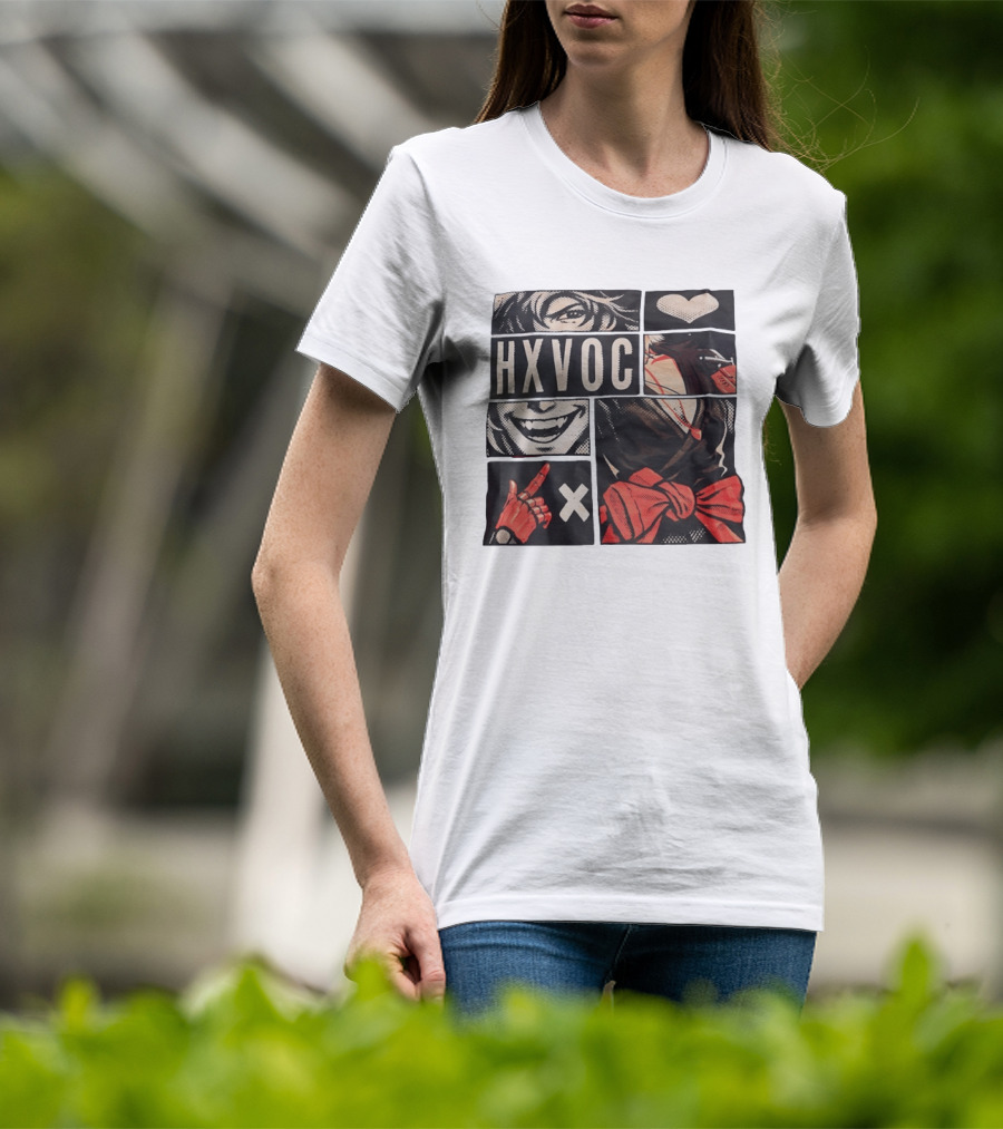 HXVOC Anime Manga Style Bold Red And Black T-Shirt