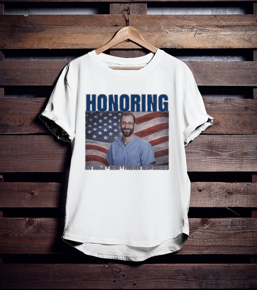 Honoring ICU Nurse Hero Forever Remembered American Flag T-Shirt