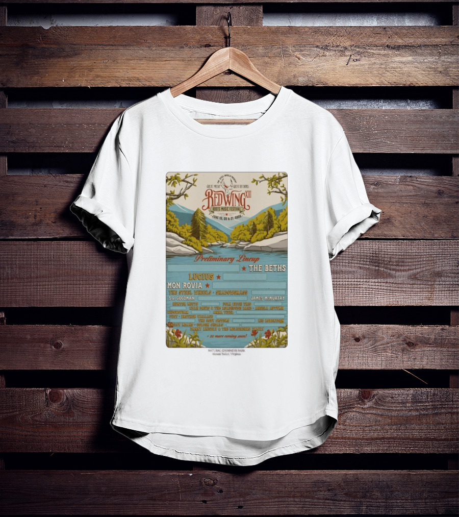 Red Wing Roots Music Festival XIII June 19 21 2026 Preliminary Lineup Lucius The Beths T-Shirt