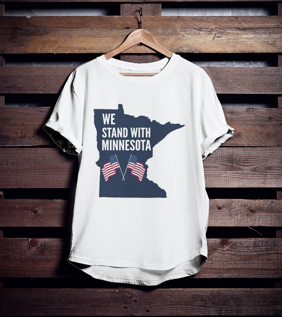 We Stand With Minnesota American Flags Solidarity T-Shirt