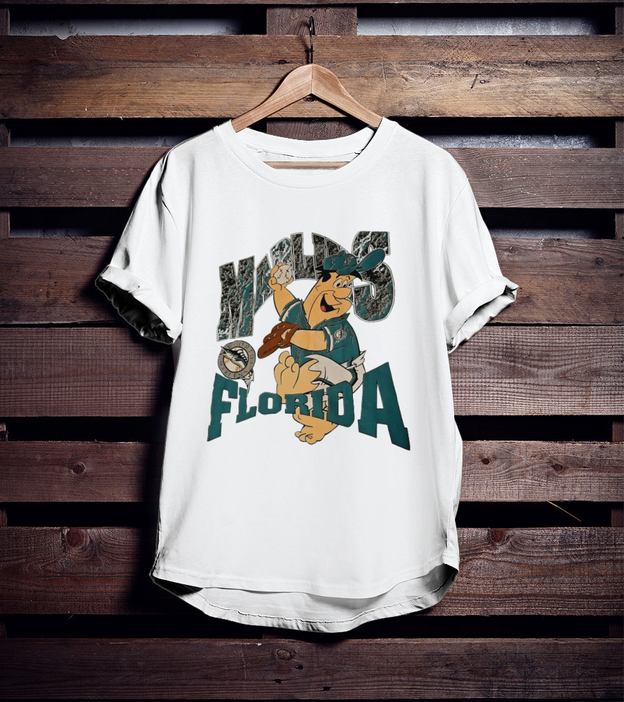 Florida Marlins The Flintstones Crossover Baseball T-Shirt