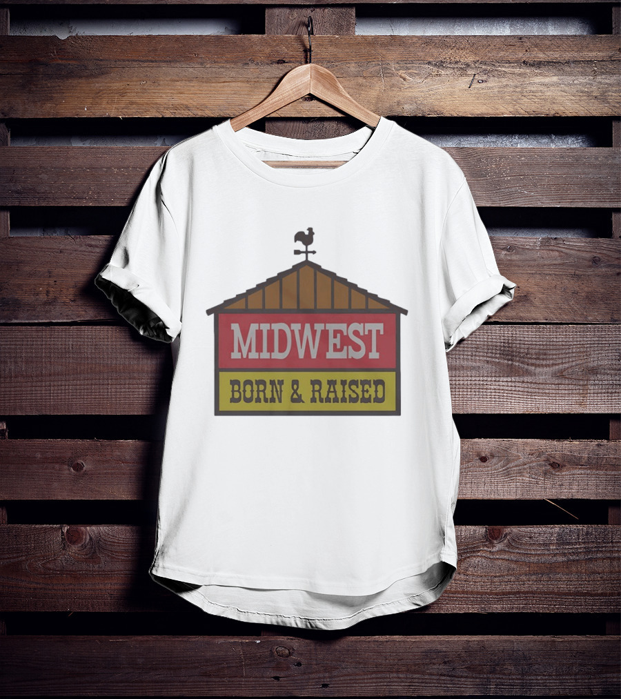Midwest Born And Raised Weather Vane Symbol United State Of Indiana T-Shirt