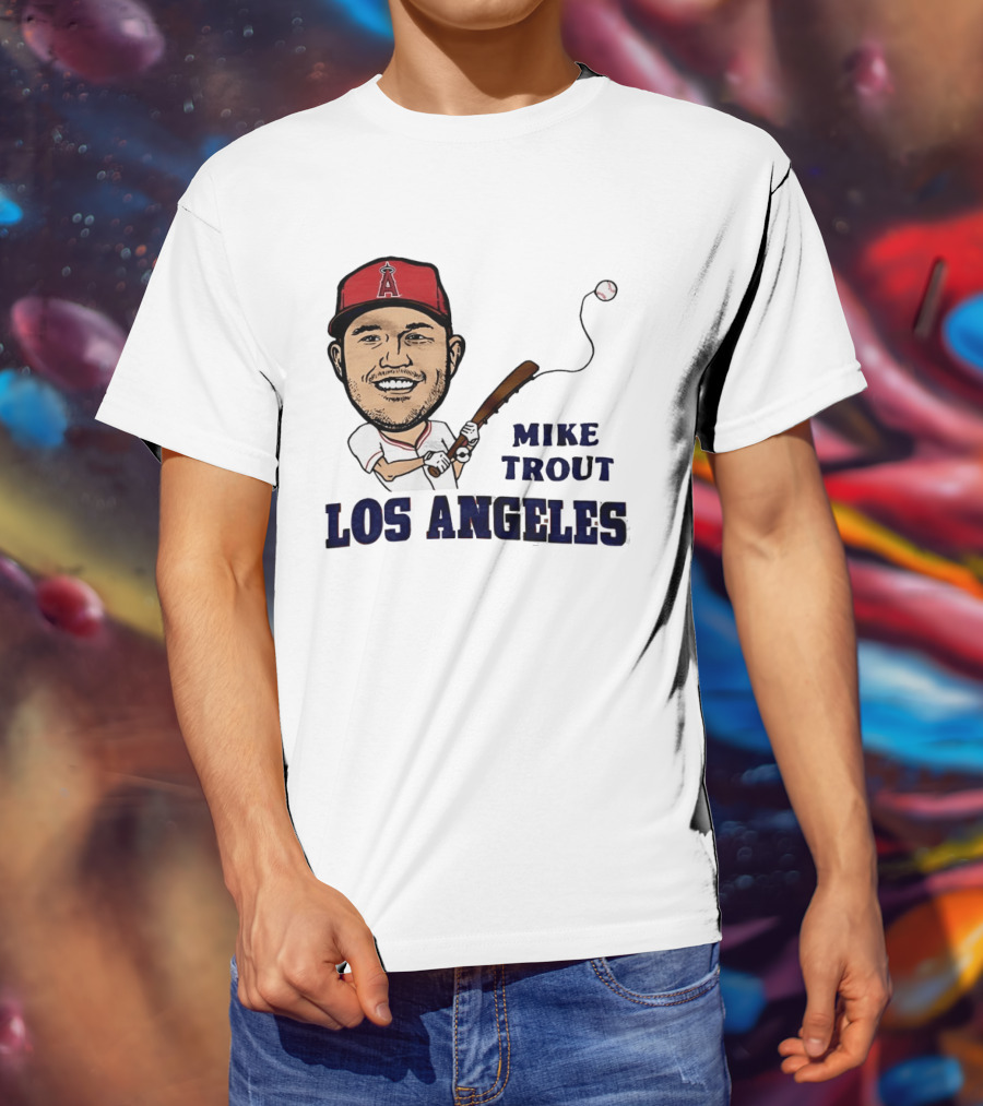 Mike Trout Los Angeles Angels Baseball Caricature T-Shirt