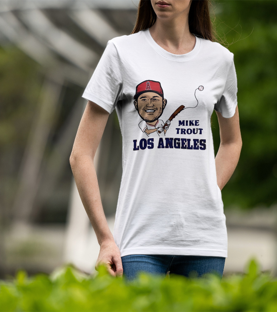 Mike Trout Los Angeles Angels Baseball Caricature T-Shirt