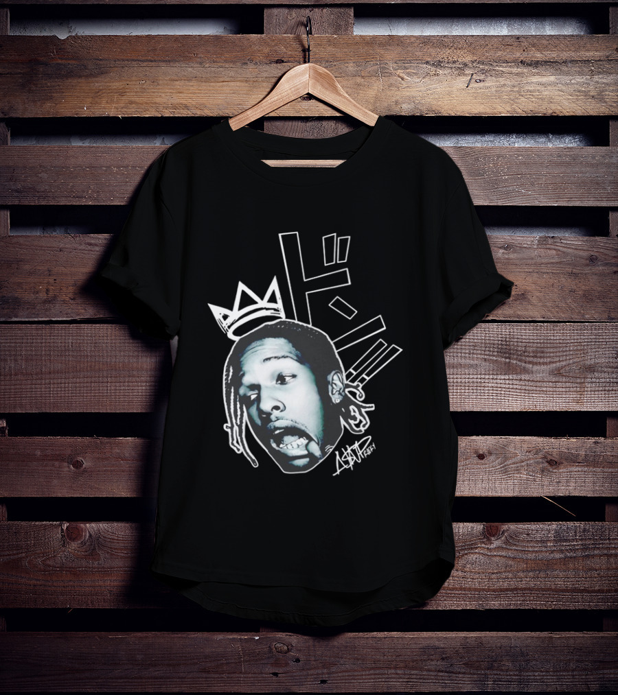 ASAP Rocky VI Big Head Crown Graphic Japan Text Signature T-Shirt