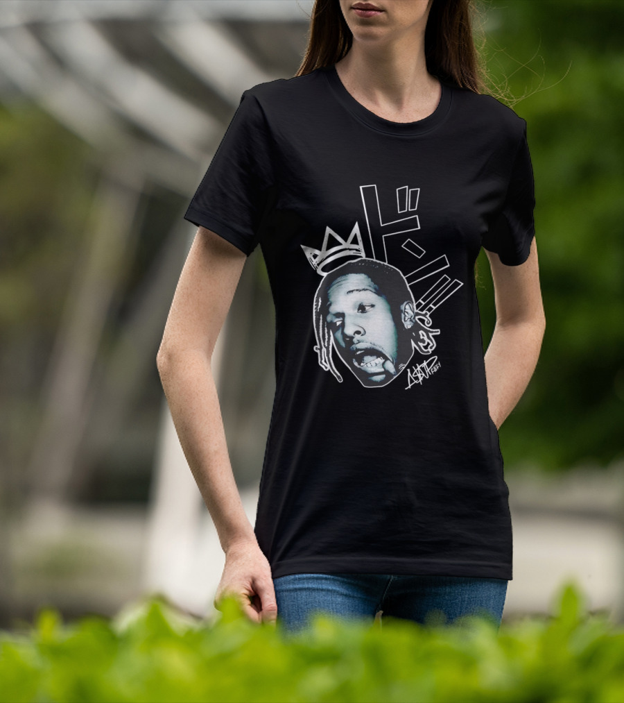 ASAP Rocky VI Big Head Crown Graphic Japan Text Signature T-Shirt