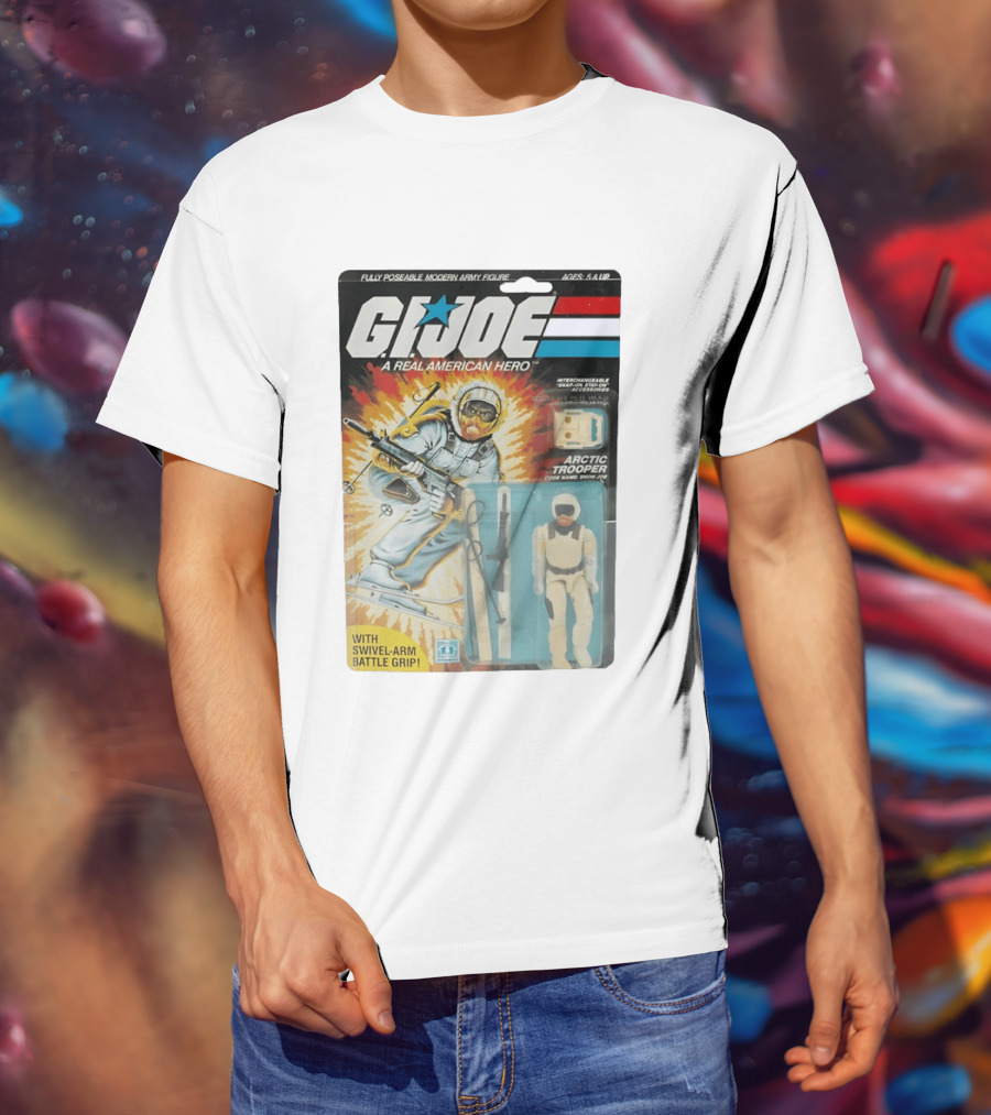 GIJoe A Real American Hero Arctic Trooper Snow Job Action Figure Vintage Packaging T-Shirt