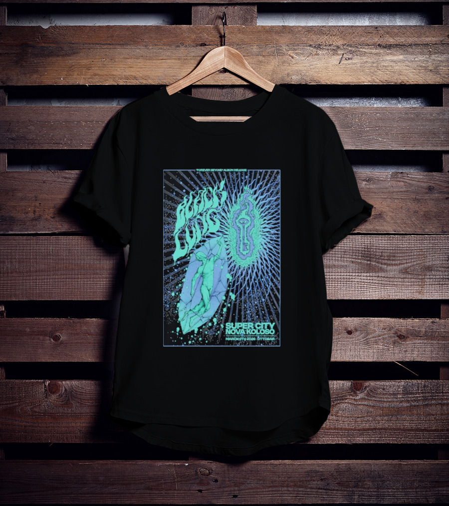 Black Lung Forever Beyond Album Release Super City Novokoloso Mar 6 2026 Widget Person Keyhole Vision Cosmos T-Shirt