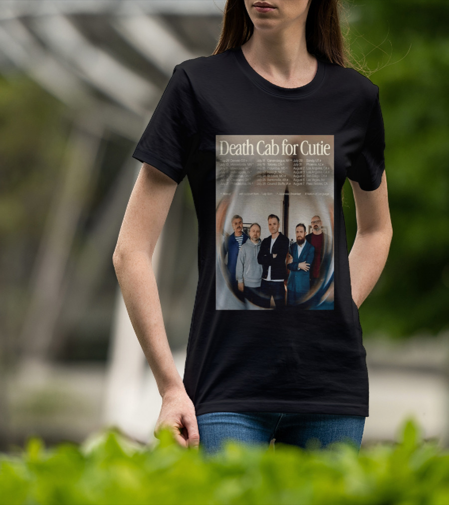 Death Cab For Cutie 2026 North America Tour Dates With Japanese Breakfast Jay Som Nation Of Language T-Shirt