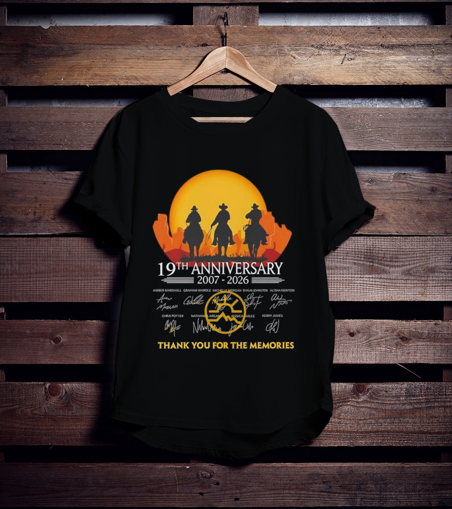 Heartland 19th Anniversary 2007 2026 Thank You For The Memories Cowboy T-Shirt