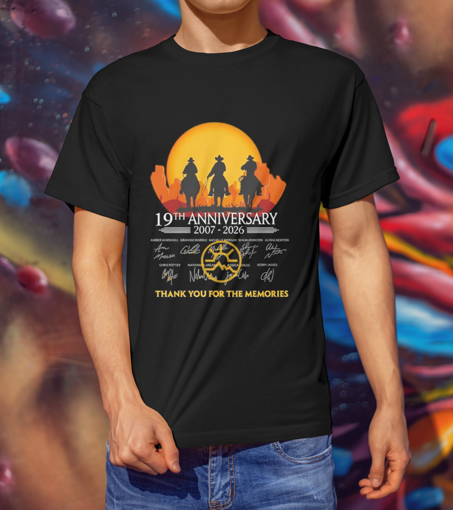 Heartland 19th Anniversary 2007 2026 Thank You For The Memories Cowboy T-Shirt