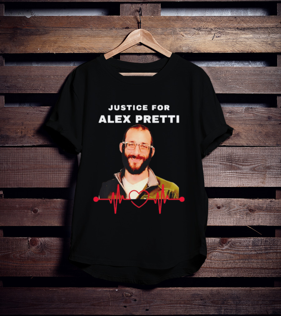 Justice For Alex Pretti Nurse Awareness Advocacy Heartbeat T-Shirt