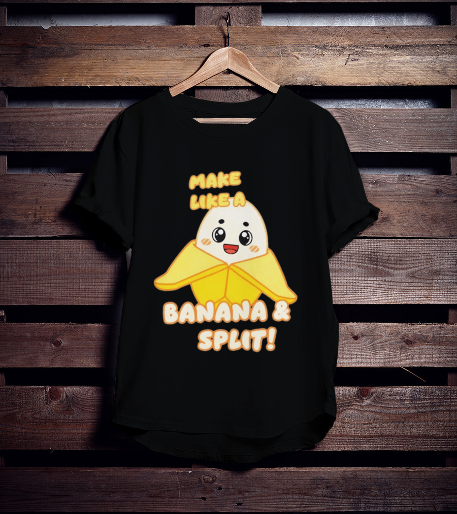 LankyBox Banany Make Like A Banana And Split Cute Cartoon T-Shirt