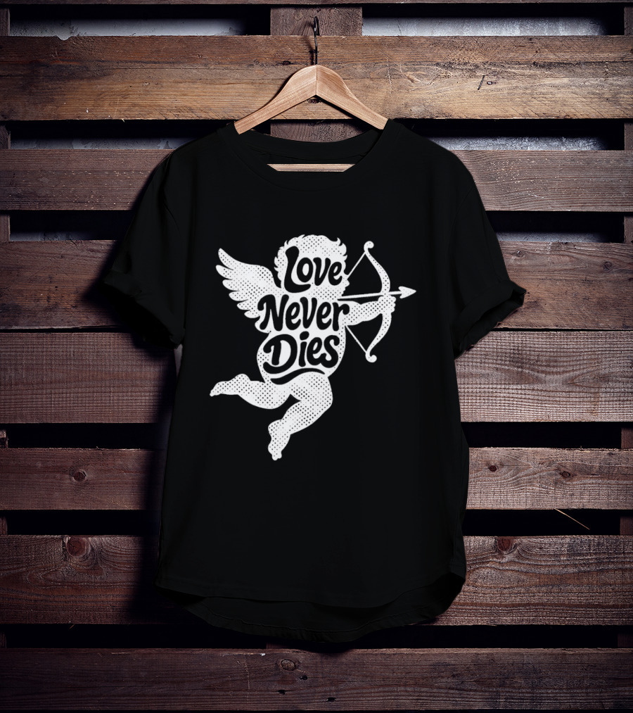 Love Never Dies Cupid Angel Archer T-Shirt