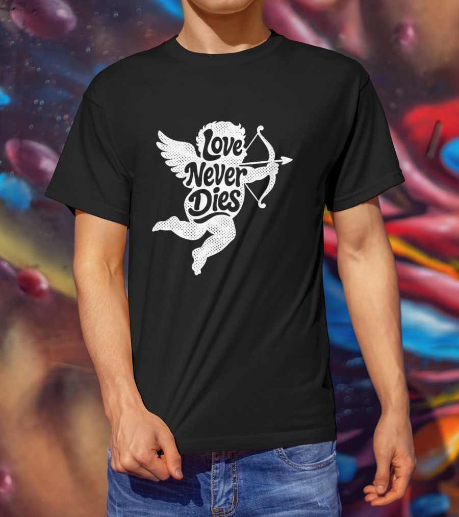 Love Never Dies Cupid Angel Archer T-Shirt