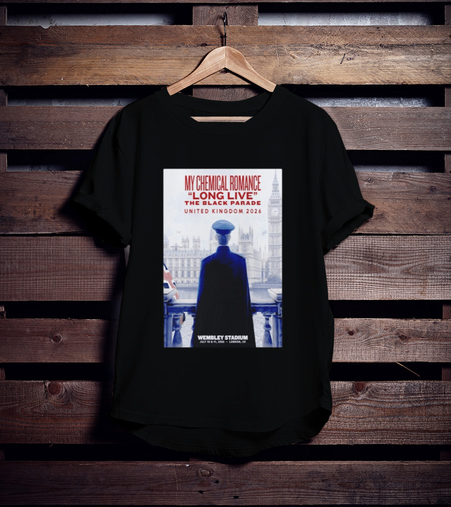 My Chemical Romance Long Live The Black Parade United Kingdom 2026 Wembley Stadium July 10 To 11 London UK T-Shirt