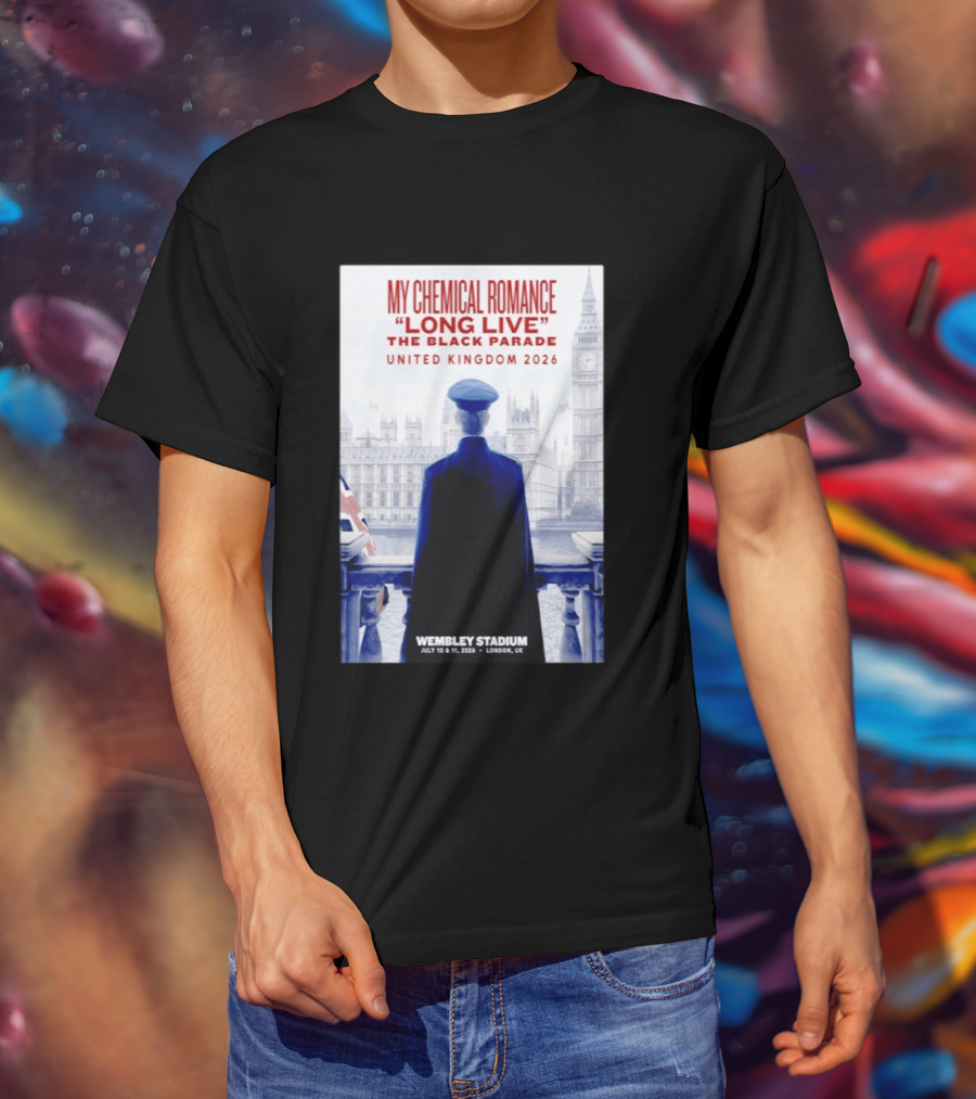 My Chemical Romance Long Live The Black Parade United Kingdom 2026 Wembley Stadium July 10 To 11 London UK T-Shirt