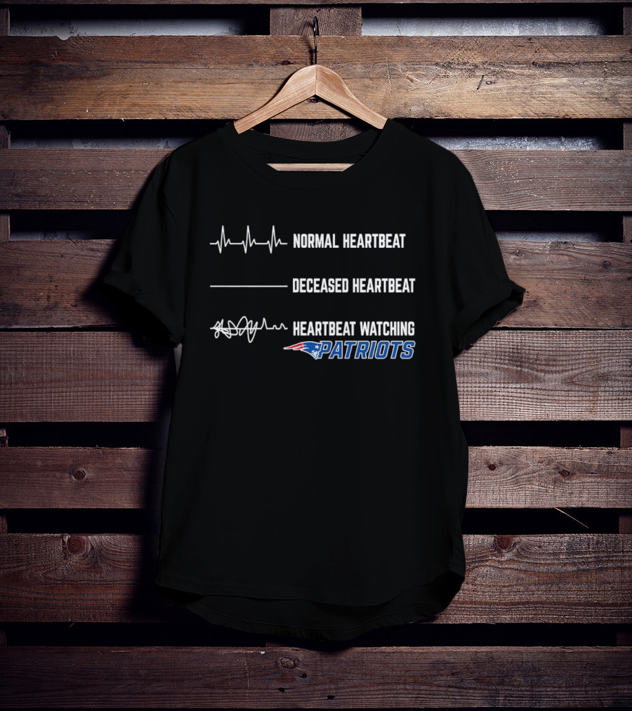 Normal Heartbeat Deceased Heartbeat Heartbeat Ing Patriots T-Shirt