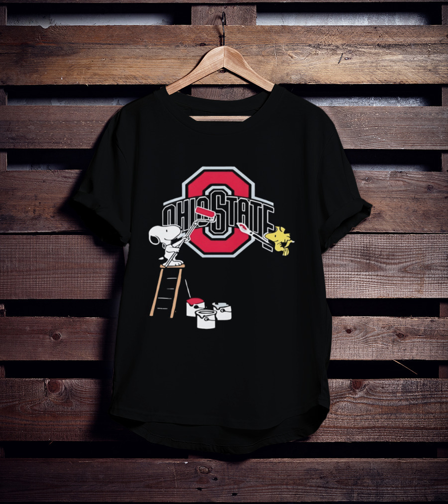 Snoopy Woodstock Ohio State Buckeyes Painting Adventure T-Shirt
