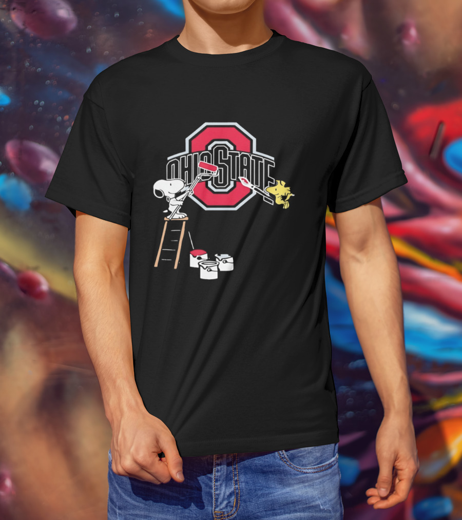 Snoopy Woodstock Ohio State Buckeyes Painting Adventure T-Shirt