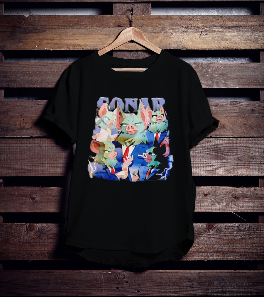 SONAR Dispatch Video Game Bat Characters Smoking Suits T-Shirt