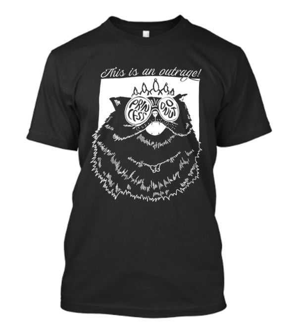 Princess Glasses Cat This Is An Outrage T-Shirt