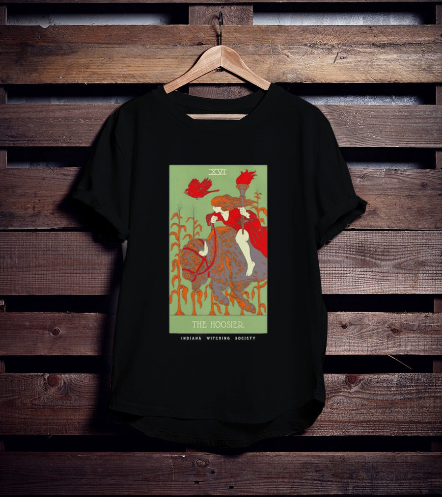 Women Riding Bison The Hoosier XVI Indiana Witching Society T-Shirt