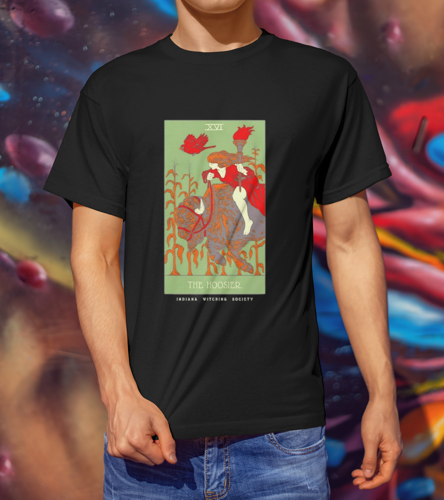 Women Riding Bison The Hoosier XVI Indiana Witching Society T-Shirt