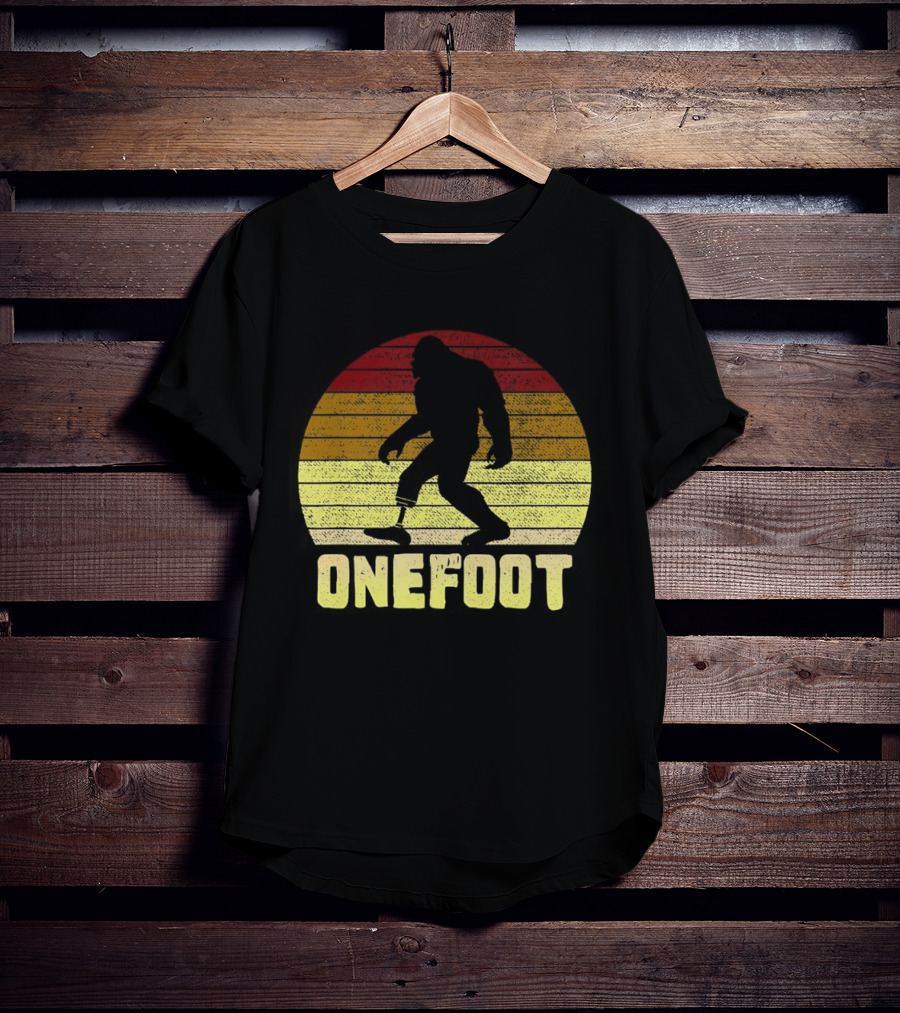Bigfoot Artificial Leg Onefoot Silhouette Sunset T-Shirt