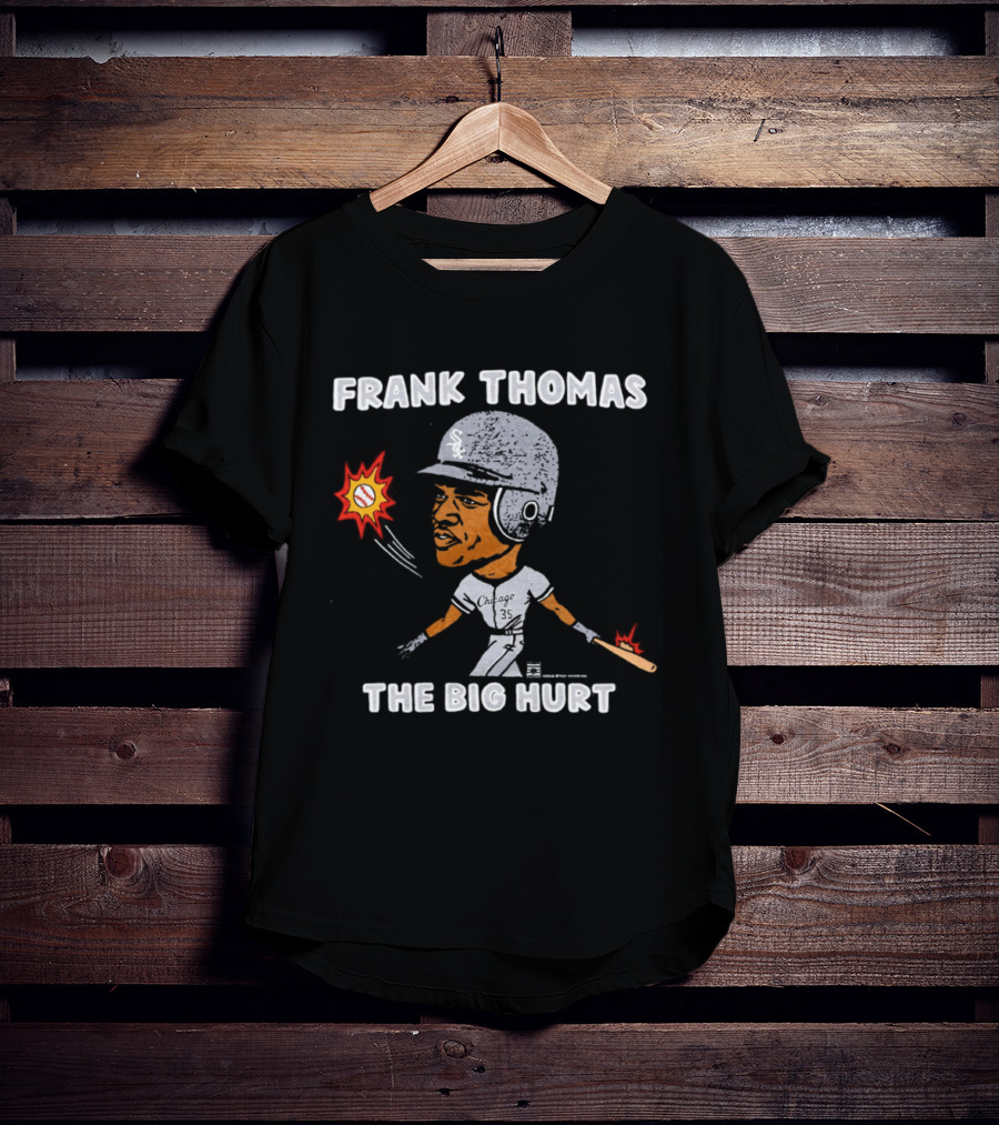 Frank Thomas The Big Hurt Chicago White Sox Baseball Cartoon T-Shirt