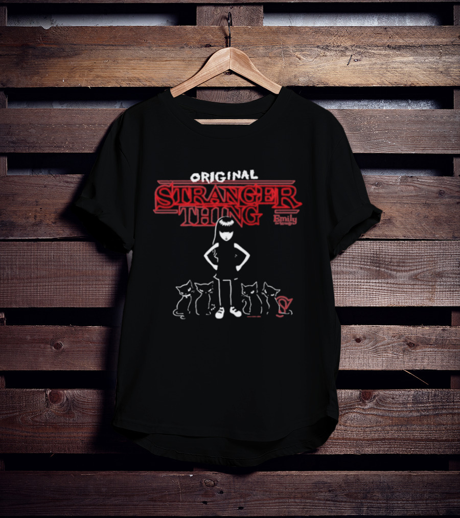 Original Stranger Thing Emily The Strange With Cats Collaboration T-Shirt